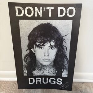 Signed Ronnie Radke Poster Black & White Collectible